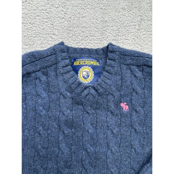 Abercrombie & Fitch wool cashmere v neck Sweater Sz large - Picture 2 of 5